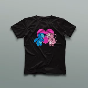 Camiseta Stitch y Angel Beso