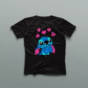Camiseta Stitch Corazones