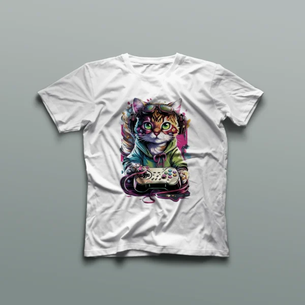 Camiseta Gato Gamer - Imagen 2