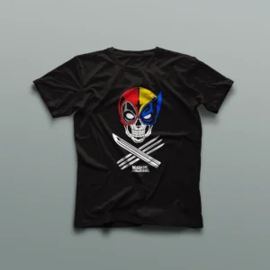Camiseta personalizada de Deadpool y Wolverine - Mitades Icónicas de Héroes