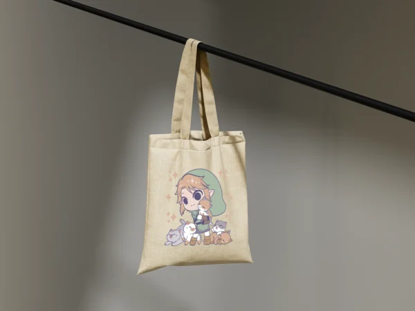 Tote Bag Link y Gatitos Kawaii