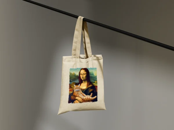 Tote Bag Mona Lisa con Gato