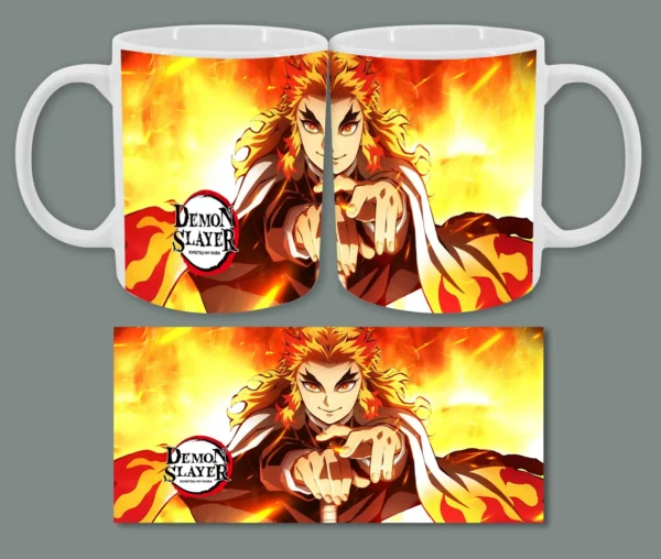 Taza de Kyojuro Rengoku en pose icónica